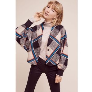 Anthropologie Cartonnier Plaid Wool Blend Jacket